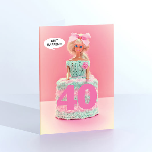 40th Birthday Toilet Doll Greetings Card