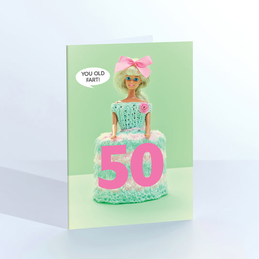 50th Birthday Toilet Doll Greetings Card