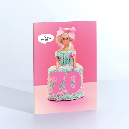 70th Birthday Toilet Doll Greetings Card