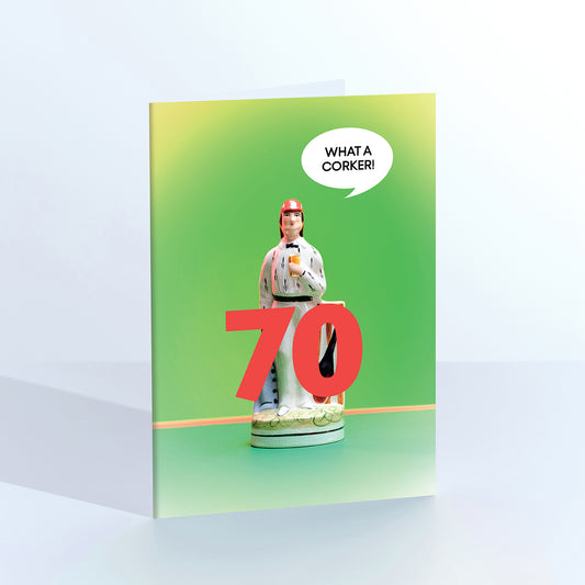 70 What a Corker cricketer Birthday card