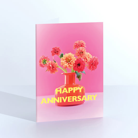 Happy Anniversary Flowers greetings card