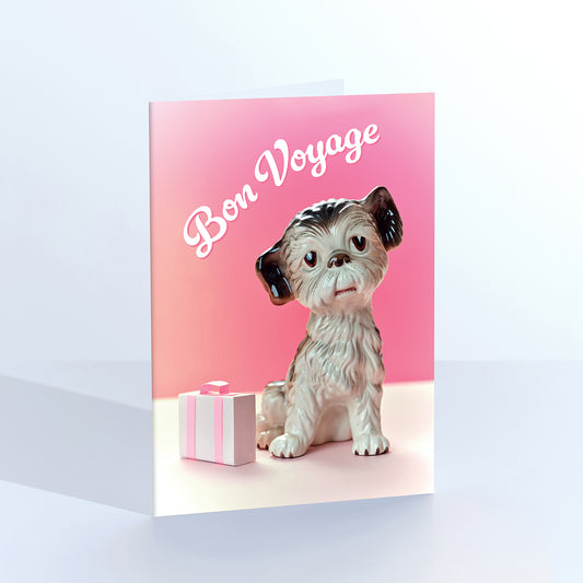 Bon Voyage Dog Greetings Card