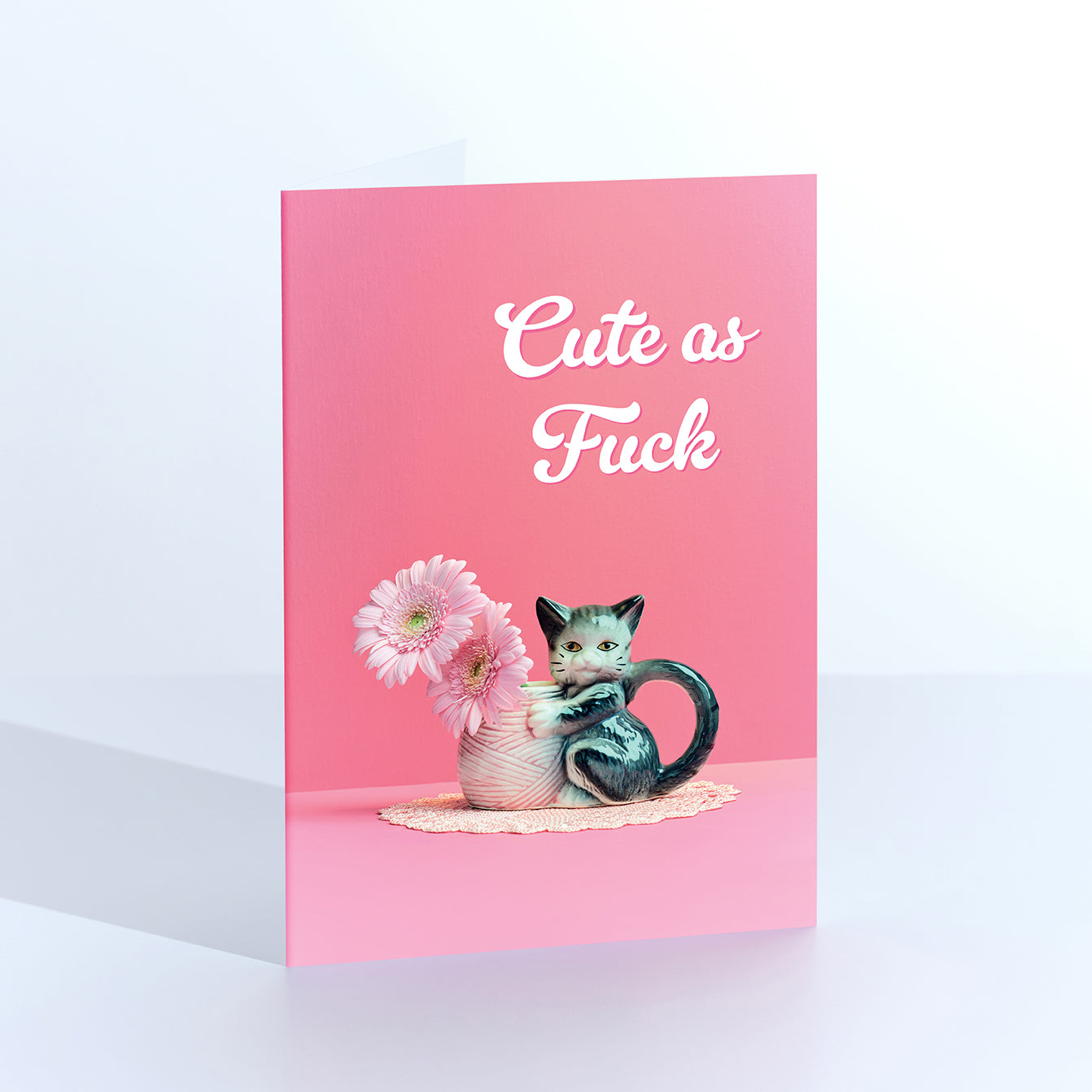 Cute as F**k Kitty greetings card