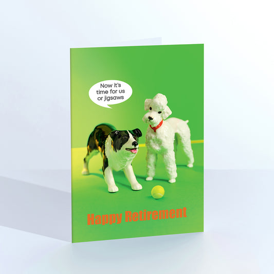 Happy Retirement, Happy Dogs Greetings Card