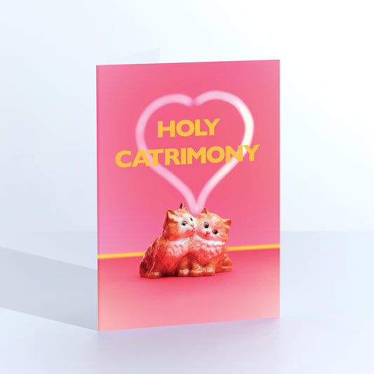Holy Catrimony Cats In Love Greetings Card
