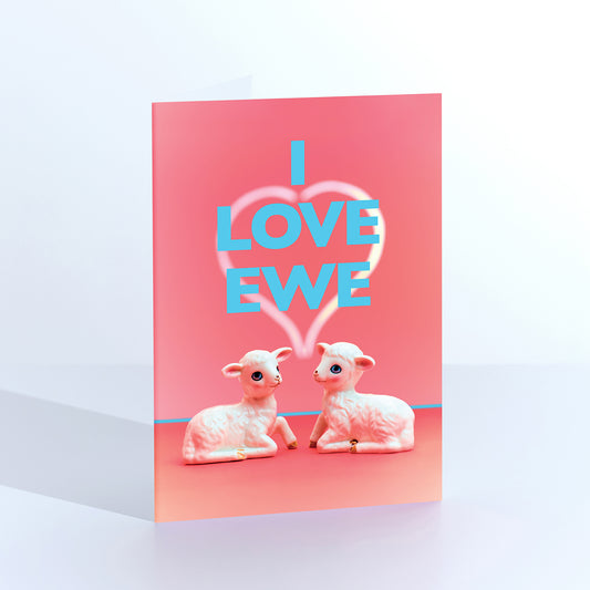I Love Ewe Sheep Greetings Card