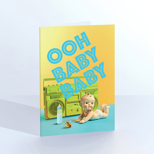 Ooh Baby Baby Blue New Baby Greetings Card