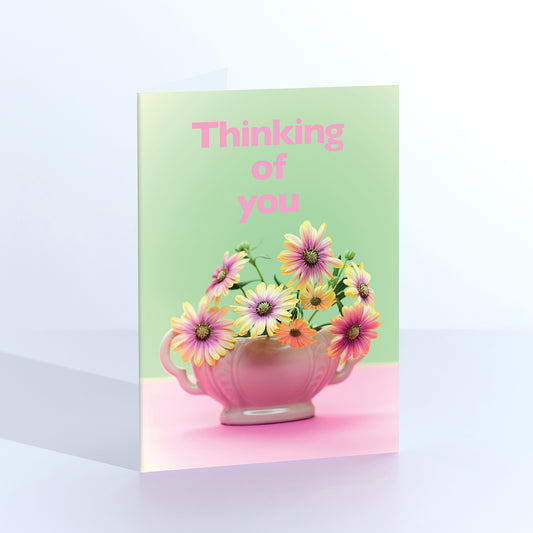 Thinking Of You flowers greetings card