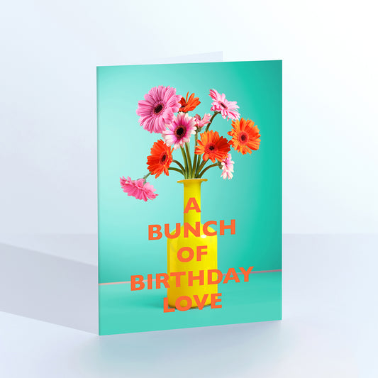 A bunch of birthday love greetings card