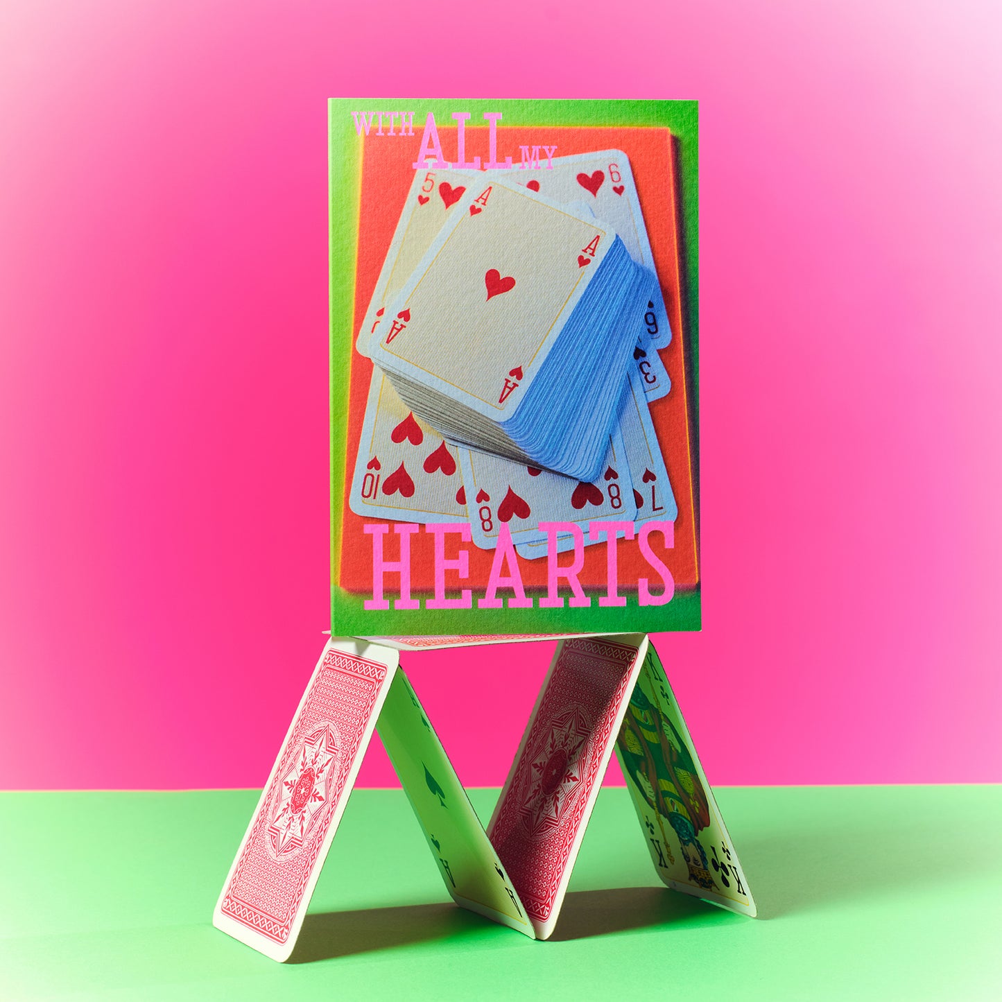 All of my Hearts Playing Cards Greetings Card