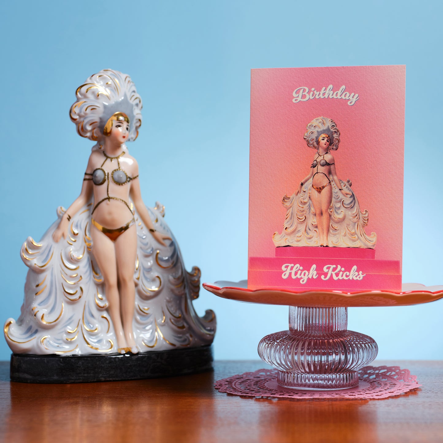 Birthday High Kicks Showgirl Greetings Card
