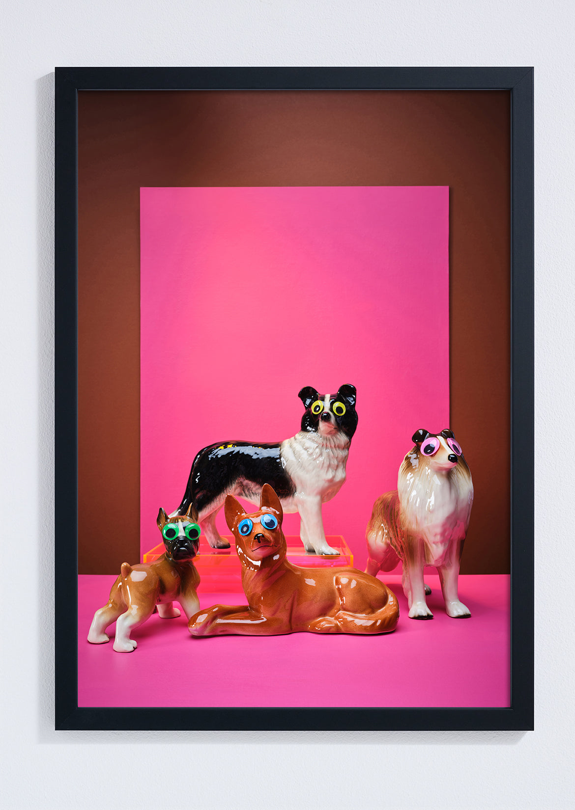 "Goggle eyed dogs , pink" giclée photo print