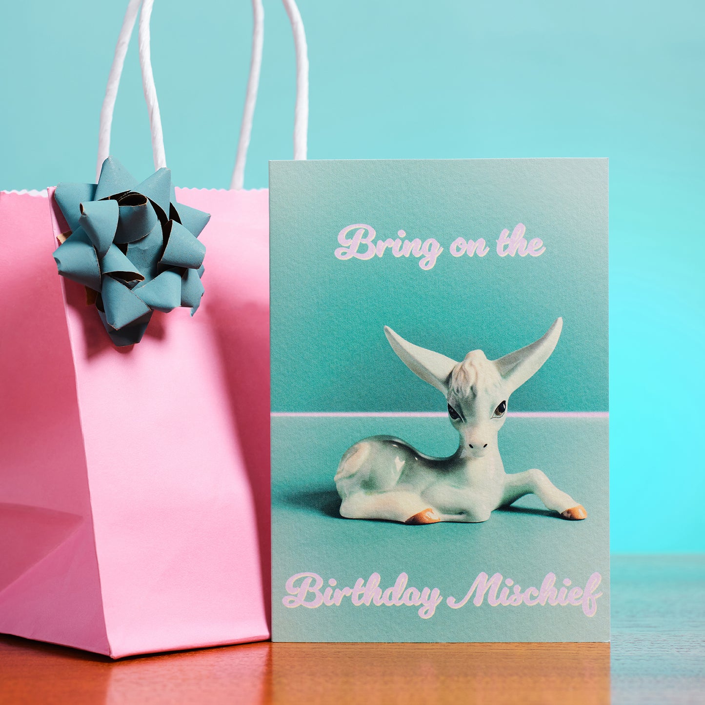 Birthday Mischief Kitsch Donkey Greetings Card