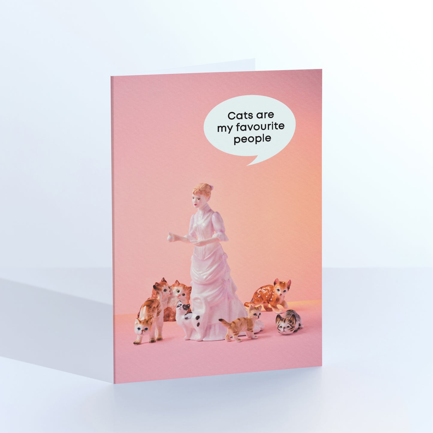 Cats are my Favourite Lady with Kitties Greetings Card