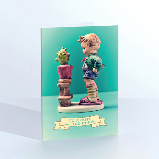 To a Cute Little Prick Boy With Catcus Greetings Card