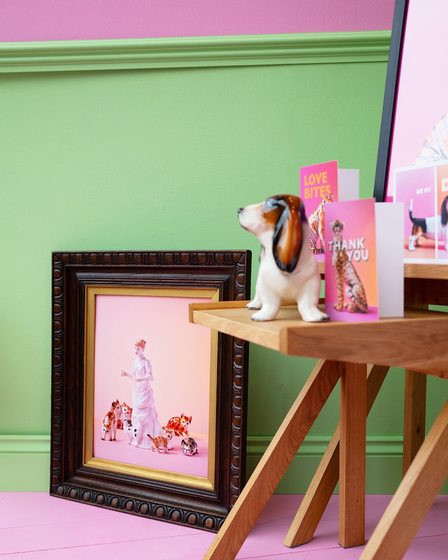 The Cat Lady in bespoke antique frame
