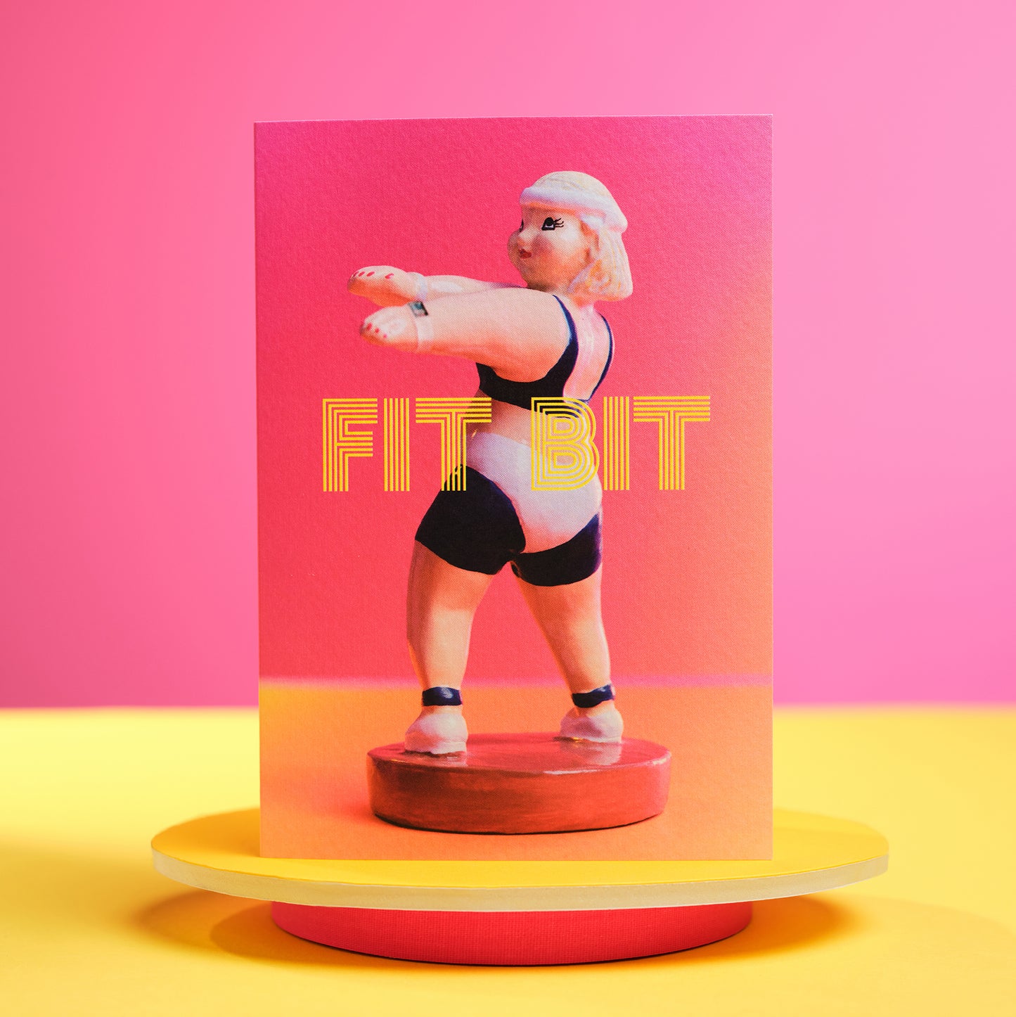 Fit Bit Aerobics Woman Greetings Card