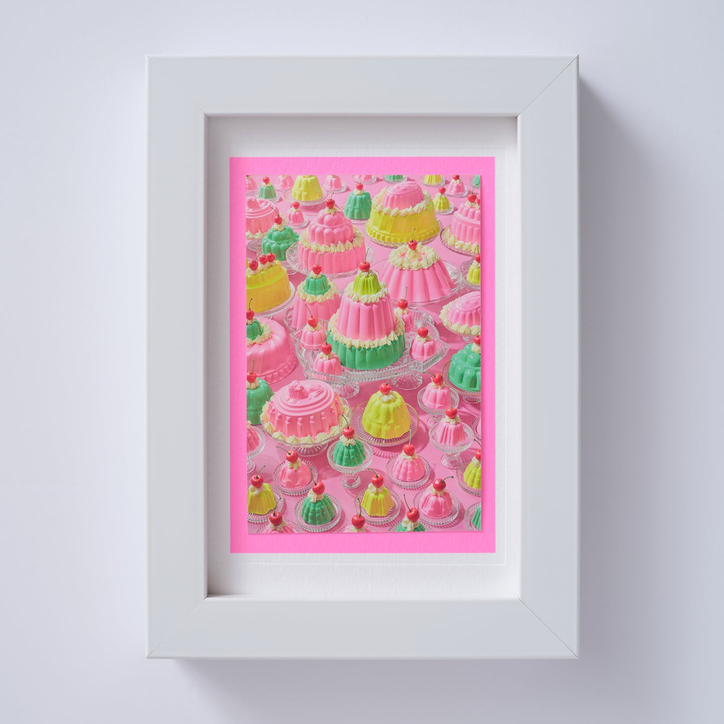 Cake Stands Neon Party Spread Hand Finished Greetings Card