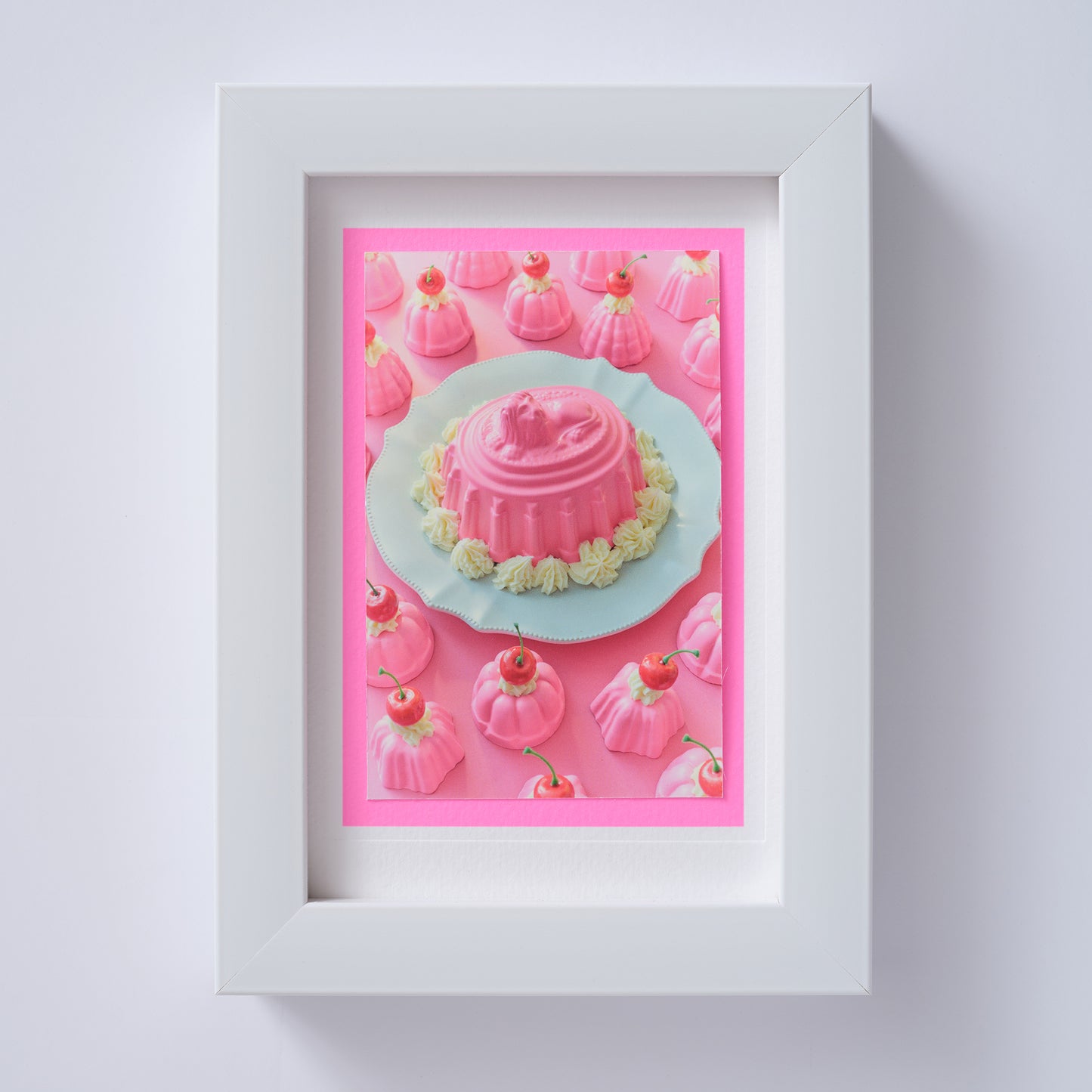 Pink Blancmange Hand Finished Greetings Card
