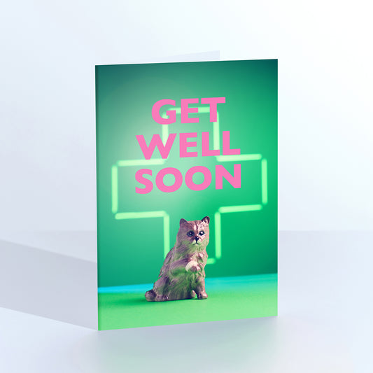 Get Well soon kitty cat Greetings Card