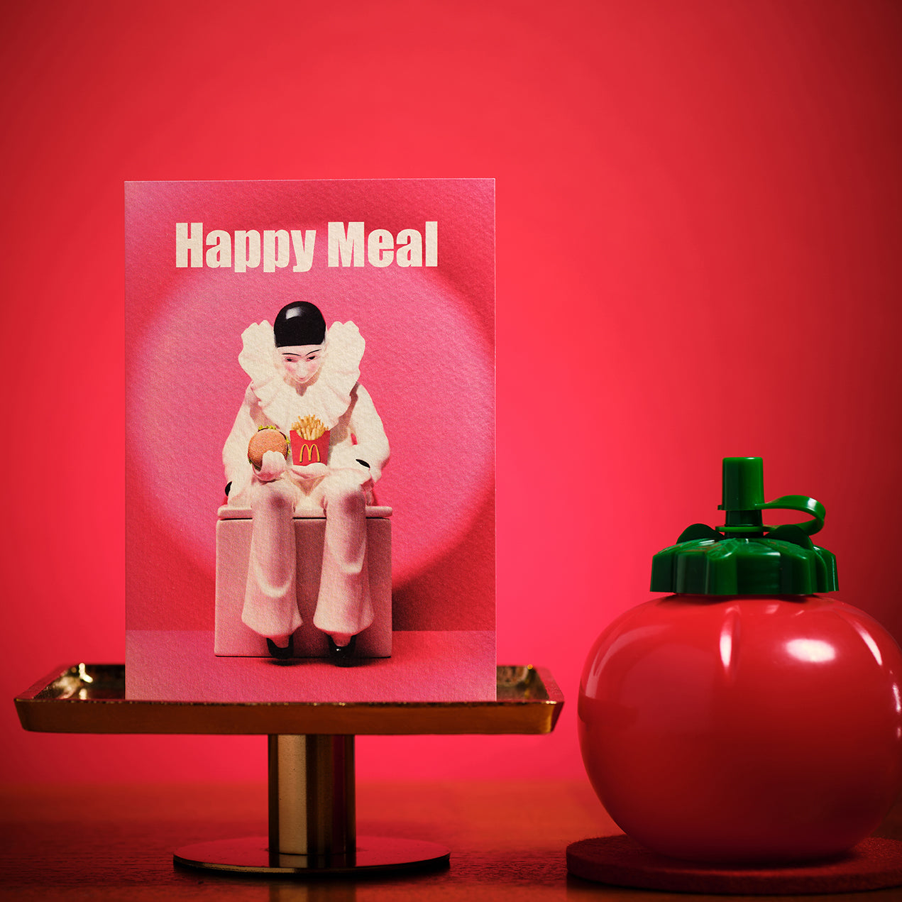 Happy Meal Pierrot Clown With Burger Greetings Card