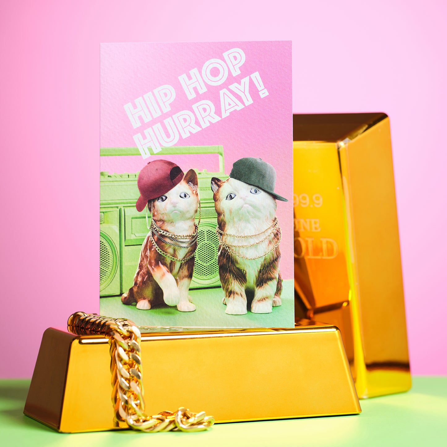 Hip Hop Hurray Gangsta Cats Congratulations Card