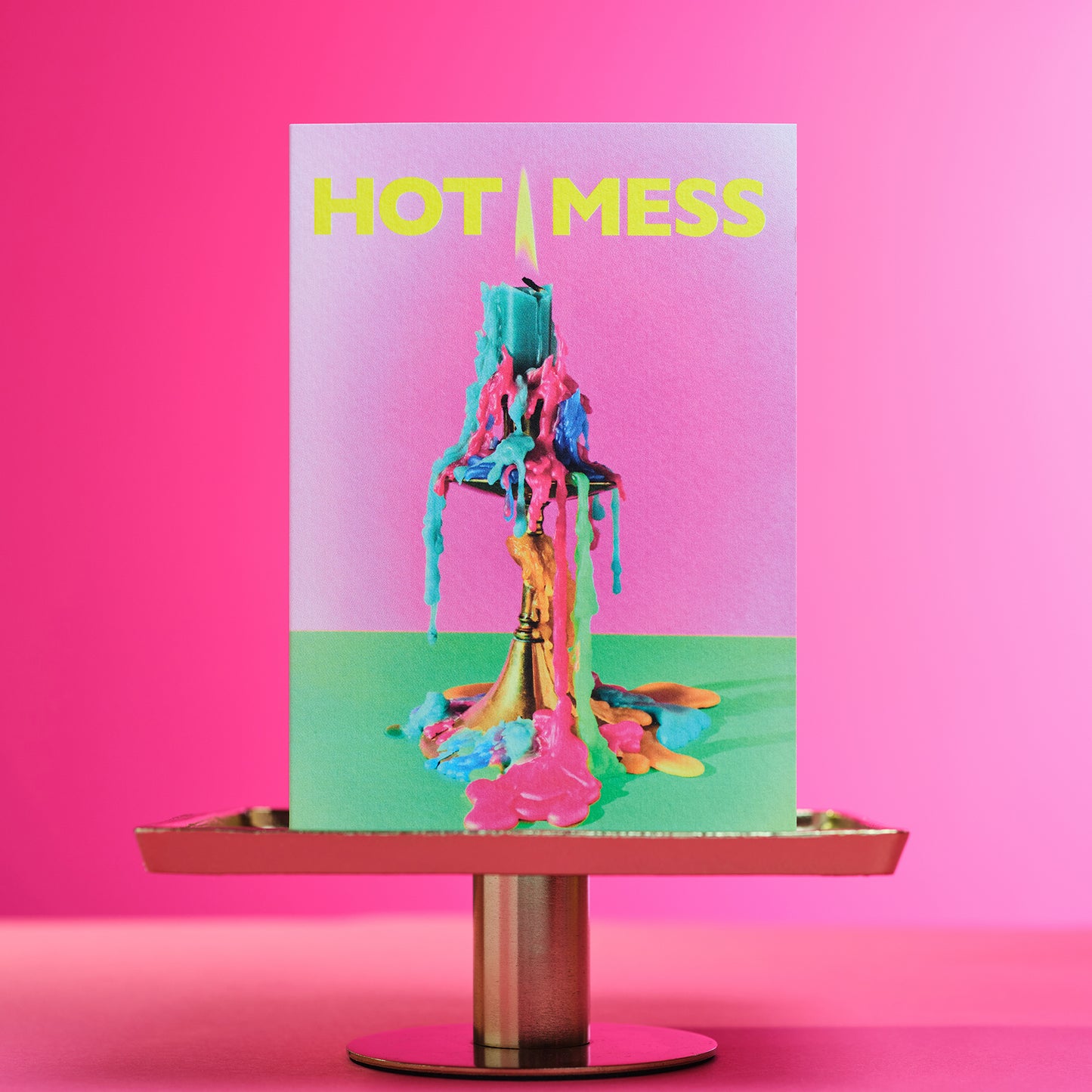 Hot Mess Candle Greetings Card