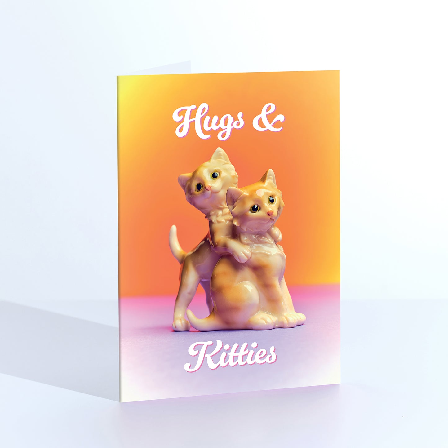 Hugs and Kitties Caring Cats Greetings Card