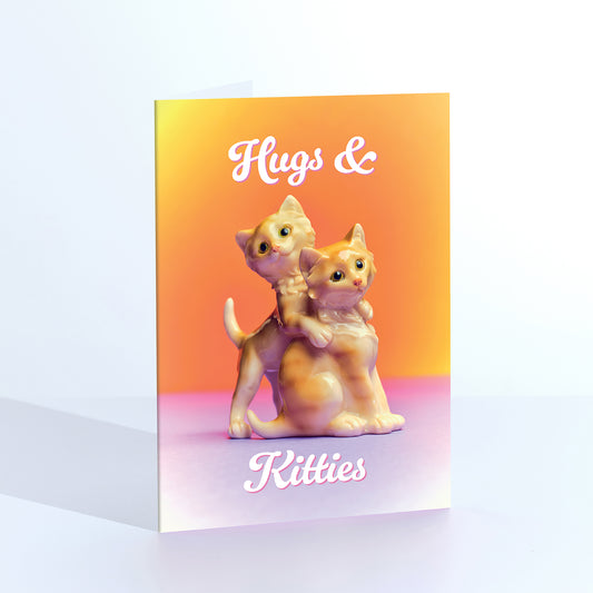 Hugs and Kitties Caring Cats Greetings Card