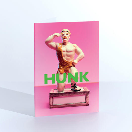 Hunk Muscly Strongman Greetings Card