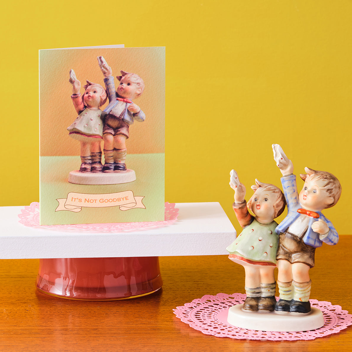 Its Not Goodbye Waving Children Greetings Card