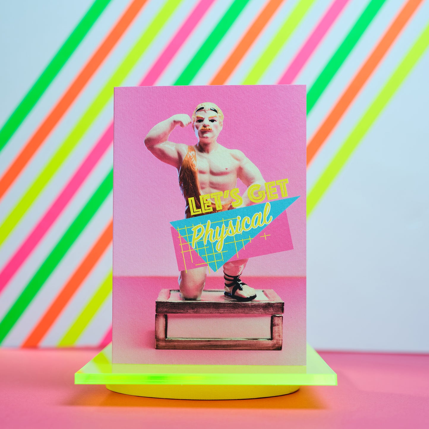 Let's Get Physical Strongman Greetings Card