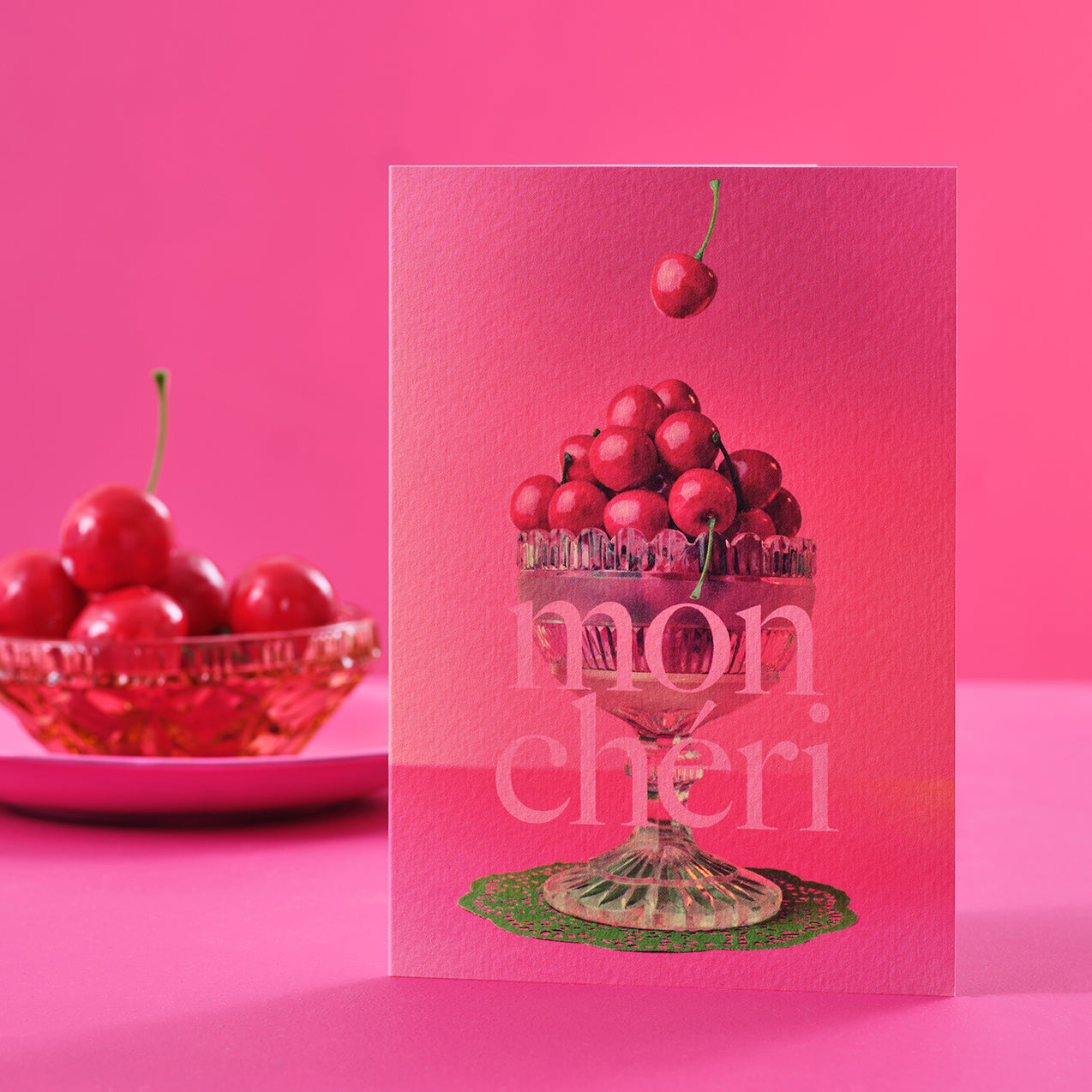 Mon Chéri Bowl Of Cherries Greetings Card