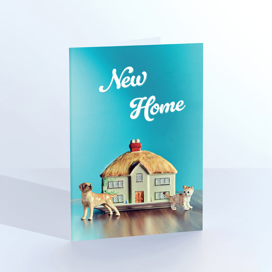 New Home Pets in the Garden Greetings Card