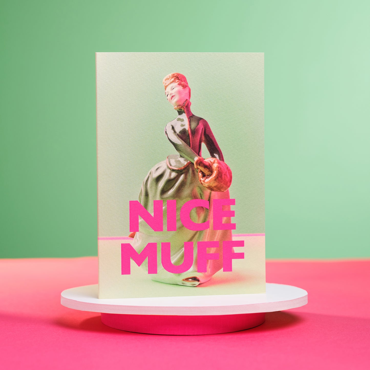 Nice Muff Wrapped Up Lady Greetings Card