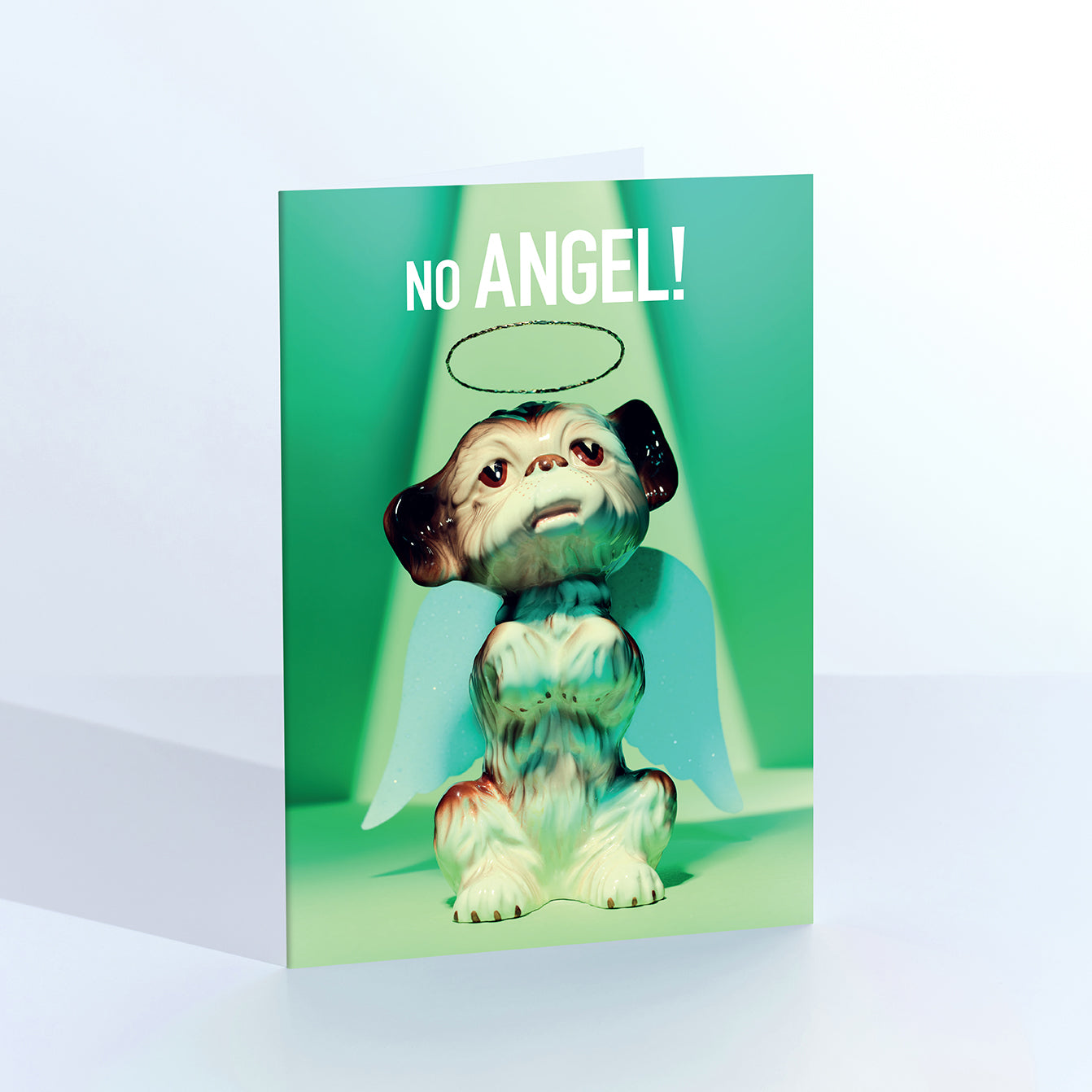 No Angel Dog Christmas Card