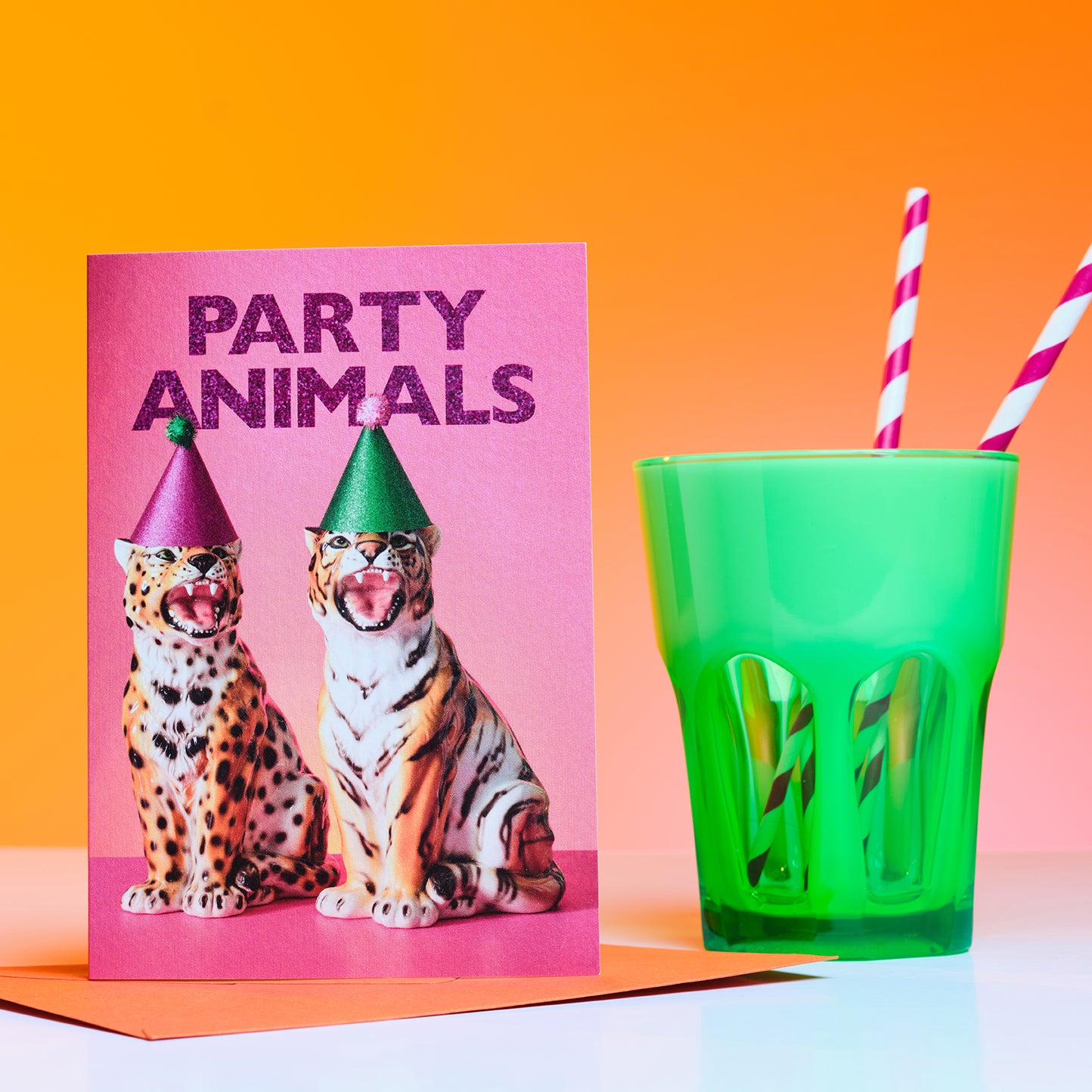 Party Animals Big Cats Greetings Card
