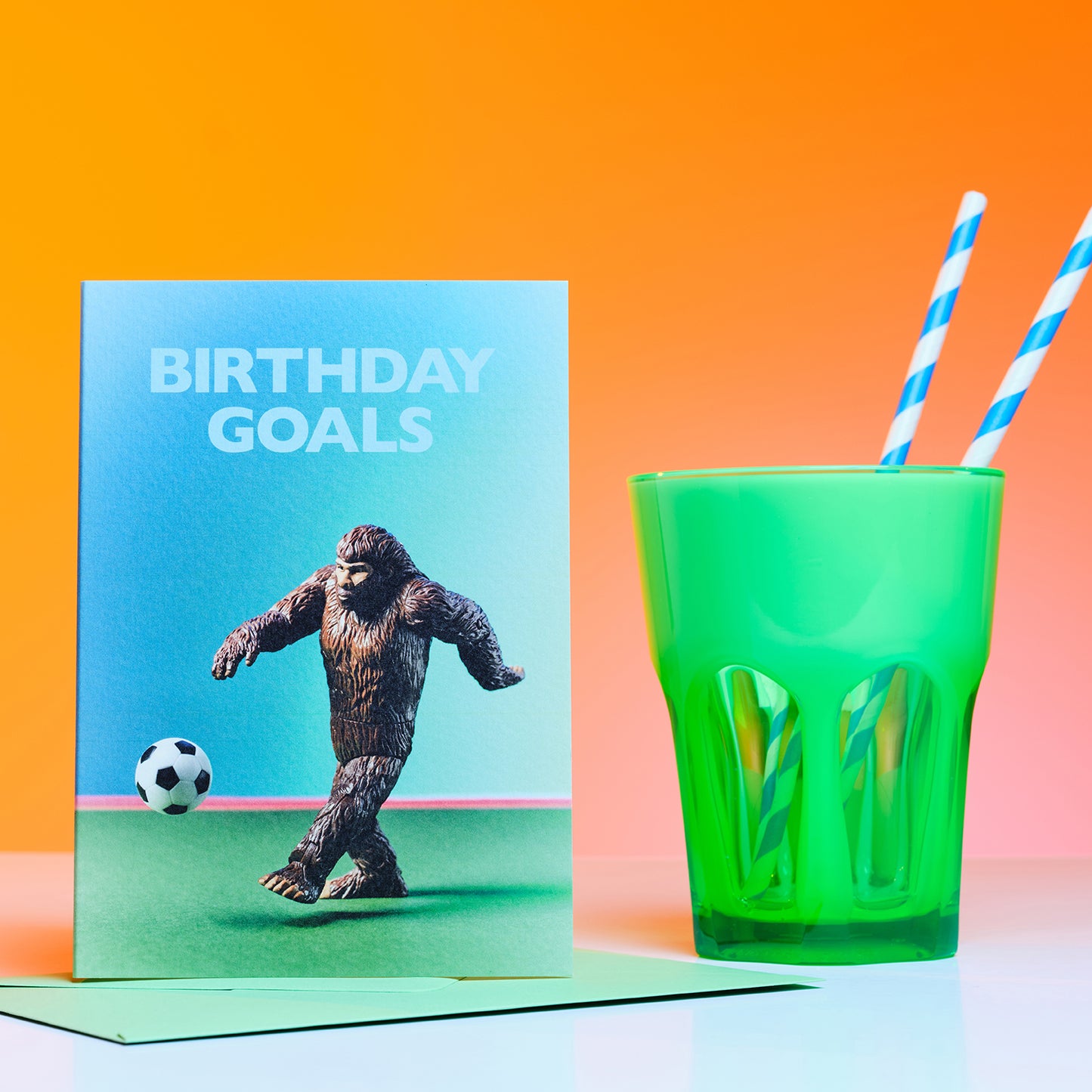 Birthday Goals footballing yeti greetings card