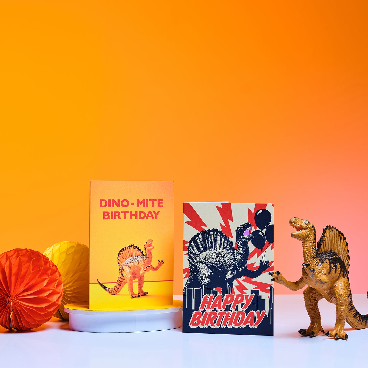 Monster Birthday Red Dinosaur Greetings Crad