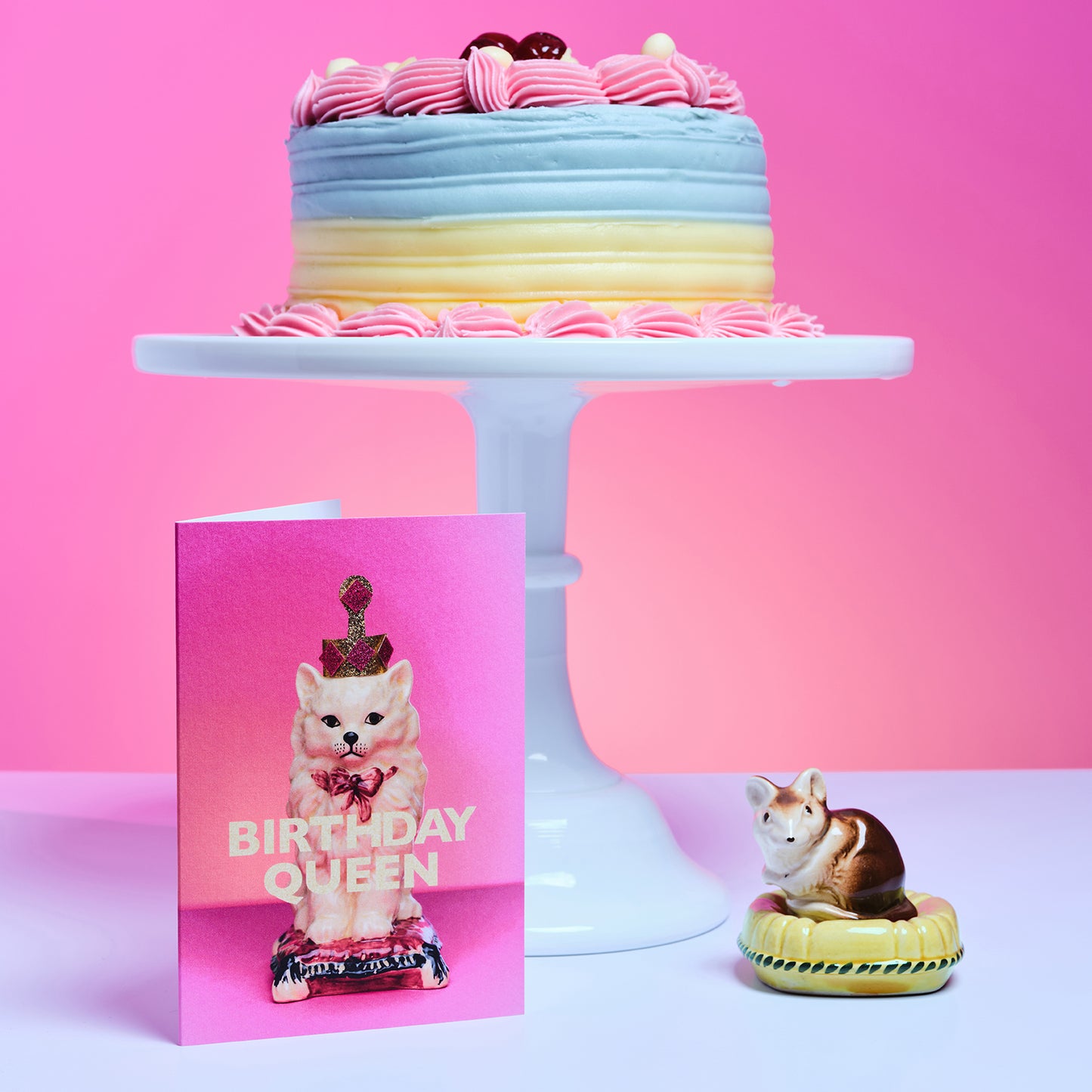 Birthday Queen Cat Greetings Card