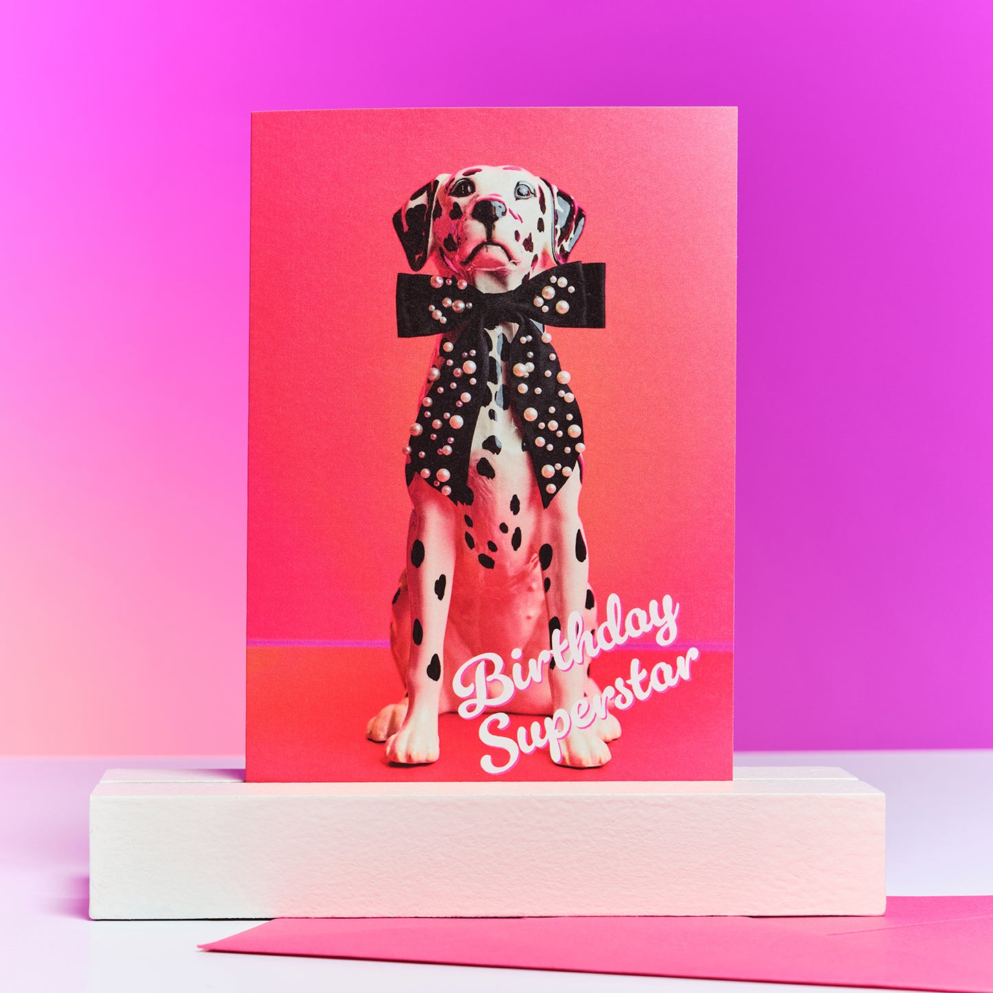 Birthday Superstar Dog  Greetings Card