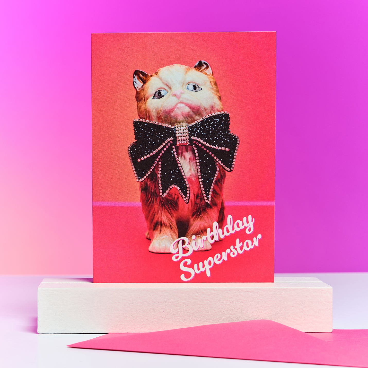 Birthday Superstar Cat Greetings Card