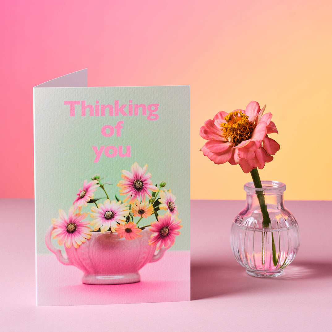 Thinking Of You flowers greetings card