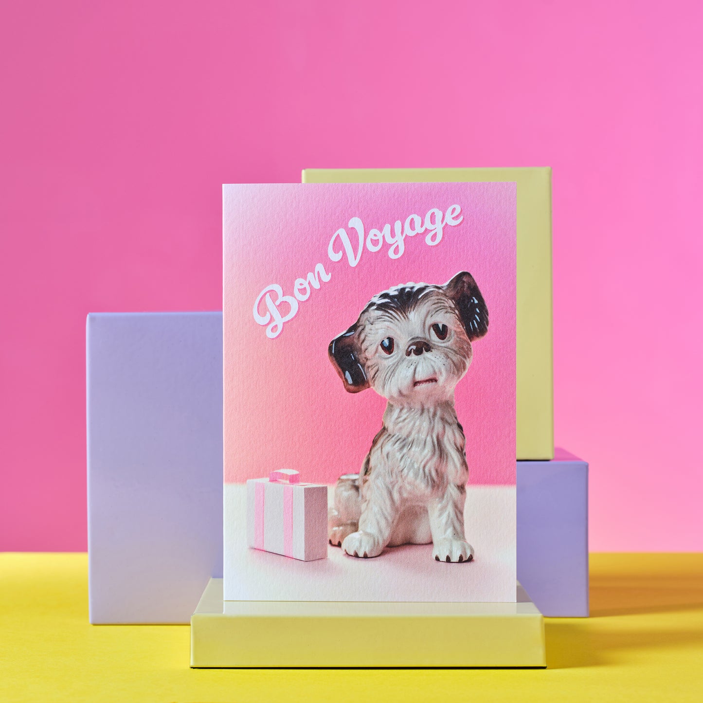 Bon Voyage Dog Greetings Card