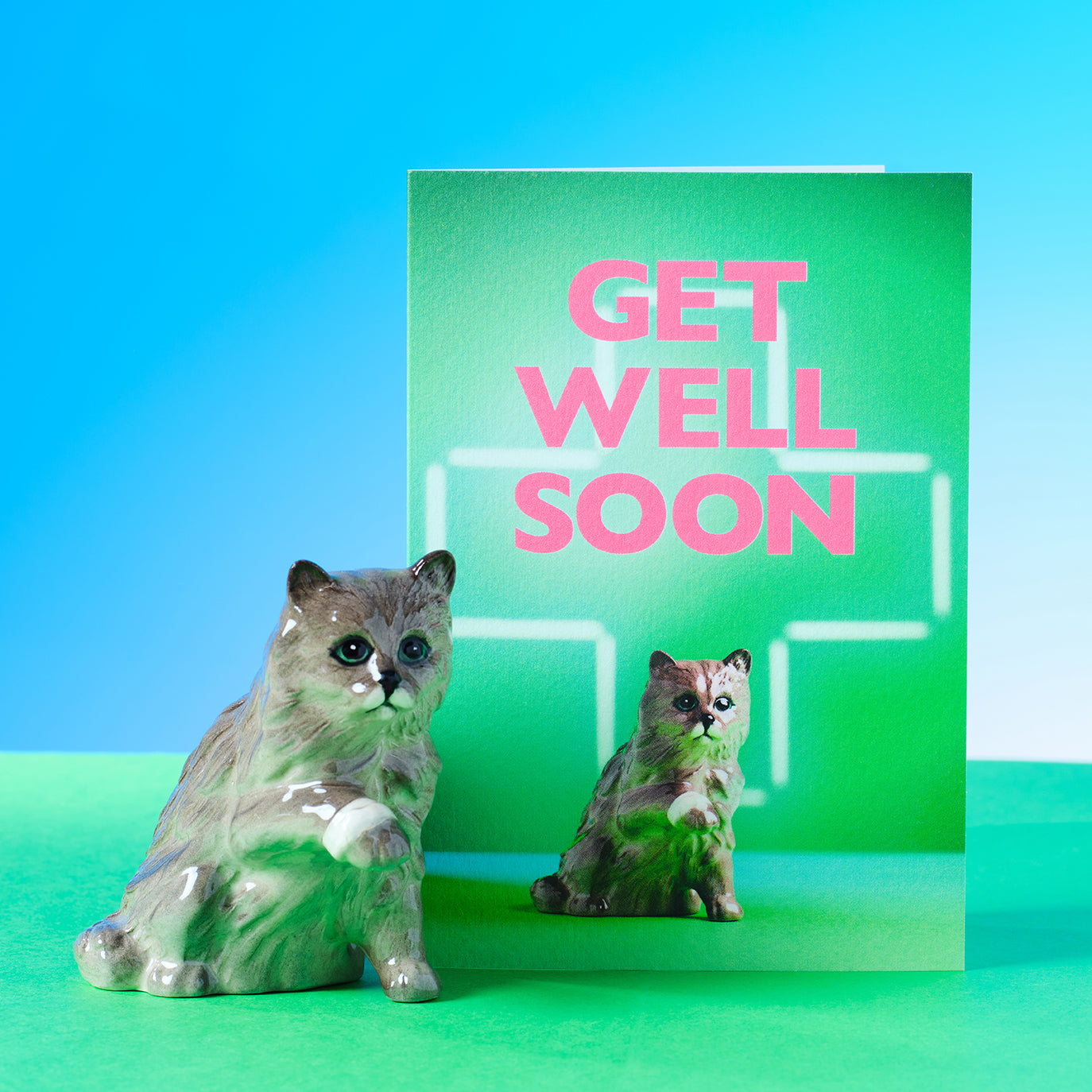 Get Well soon kitty cat Greetings Card