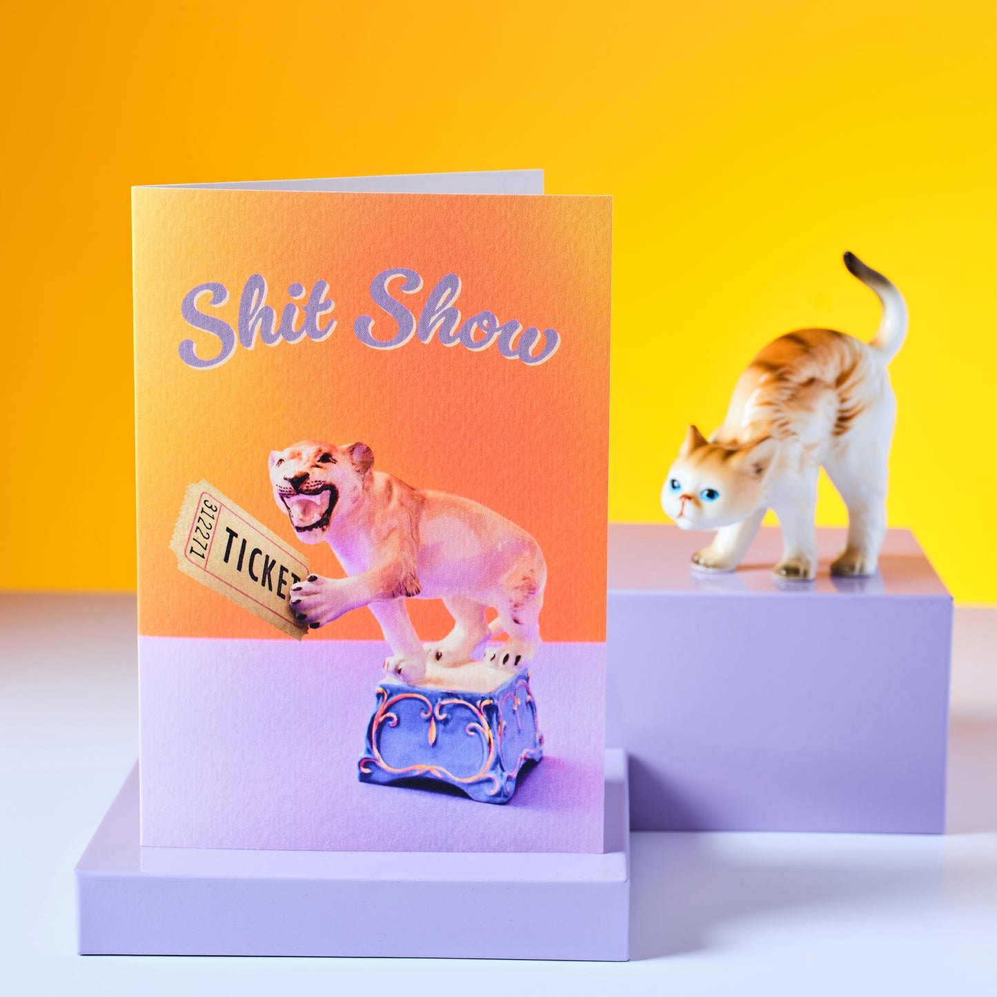 Shit Show Circus Lioness Greetings Card
