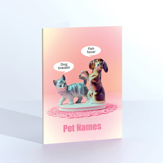 Pet Names Cat and Dog Greetings Card