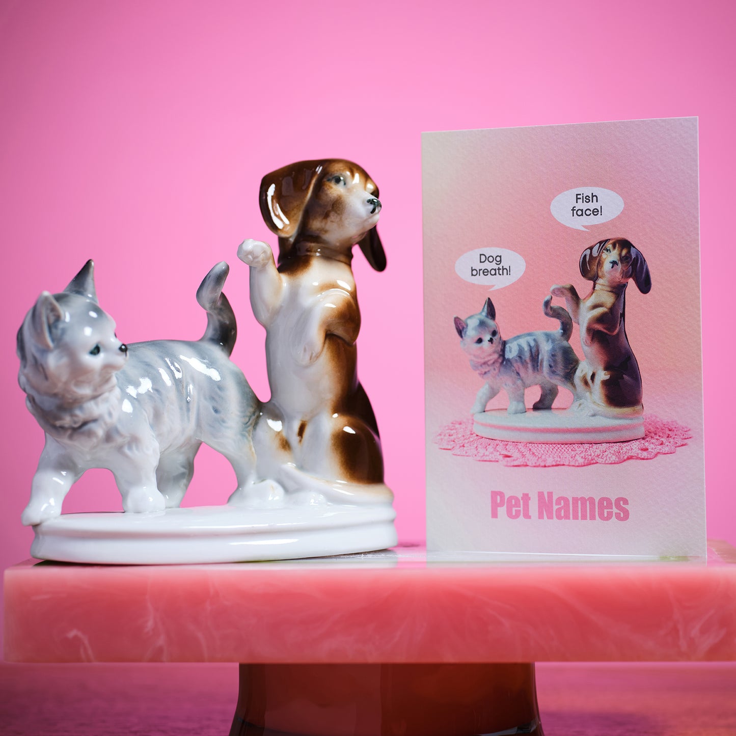 Pet Names Cat and Dog Funny Greetings Card