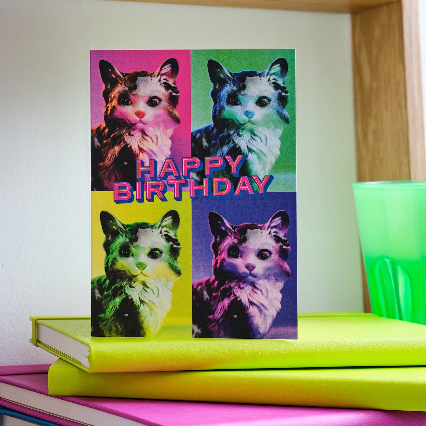 Pop Cat Birthday Greetings Card