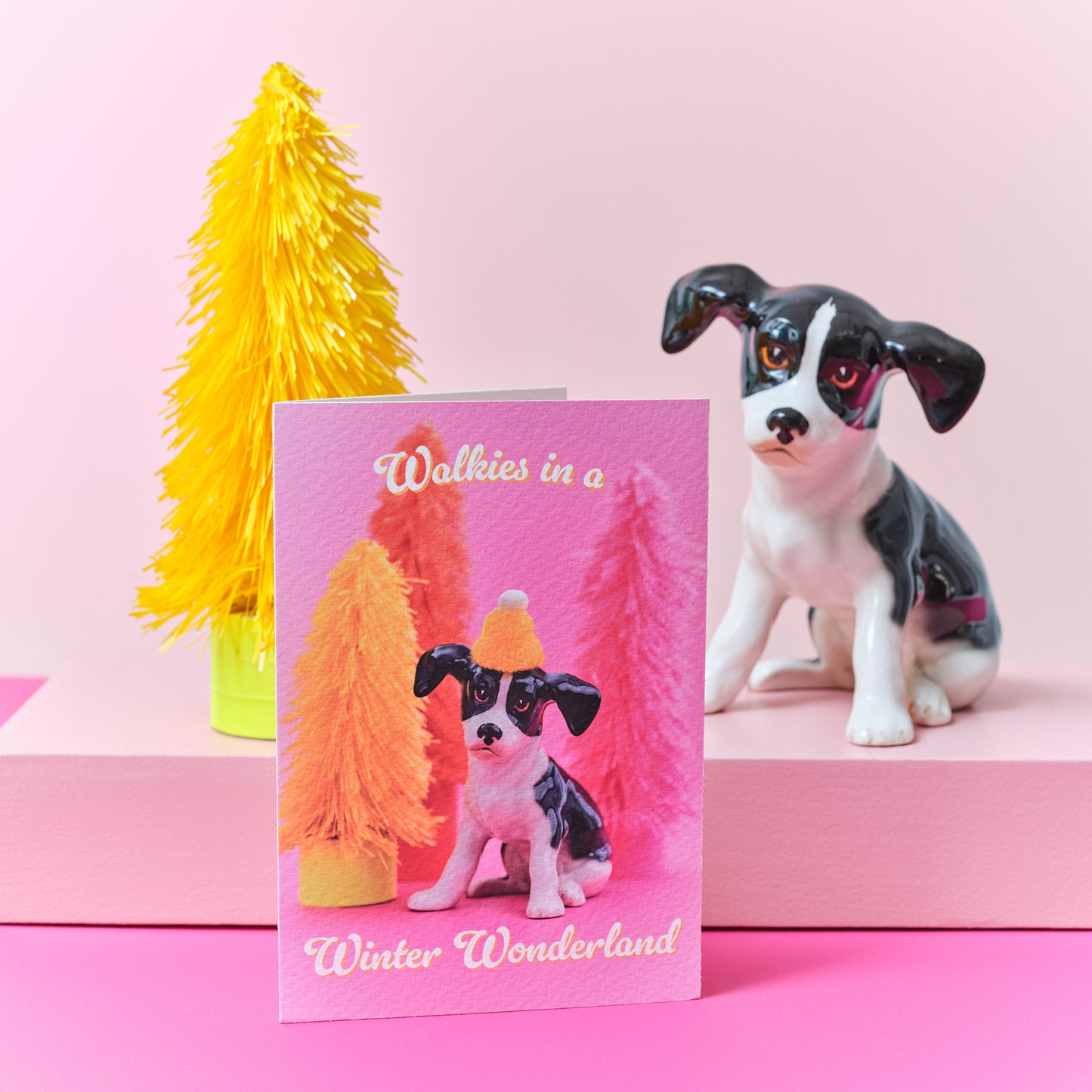 Wonderland Walkies Puppy Dog Christmas Card